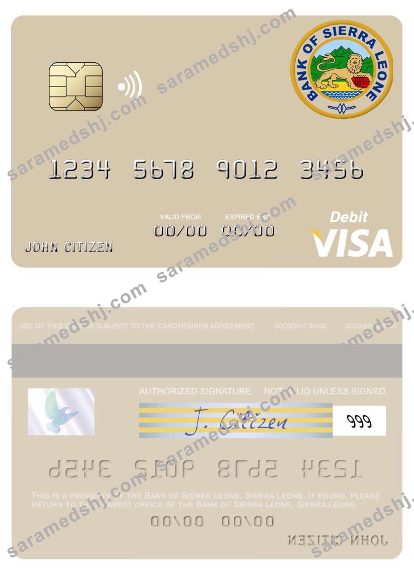 Sierra Leone Bank of Sierra Leone visa debit card